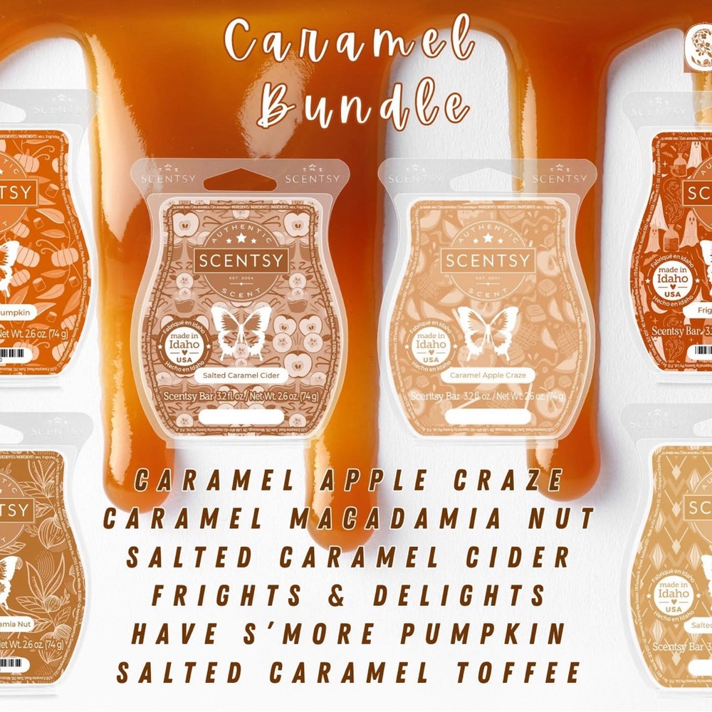 Scentsy Caramel Bundle Bath Soak - Warm Brown and Soft Orange